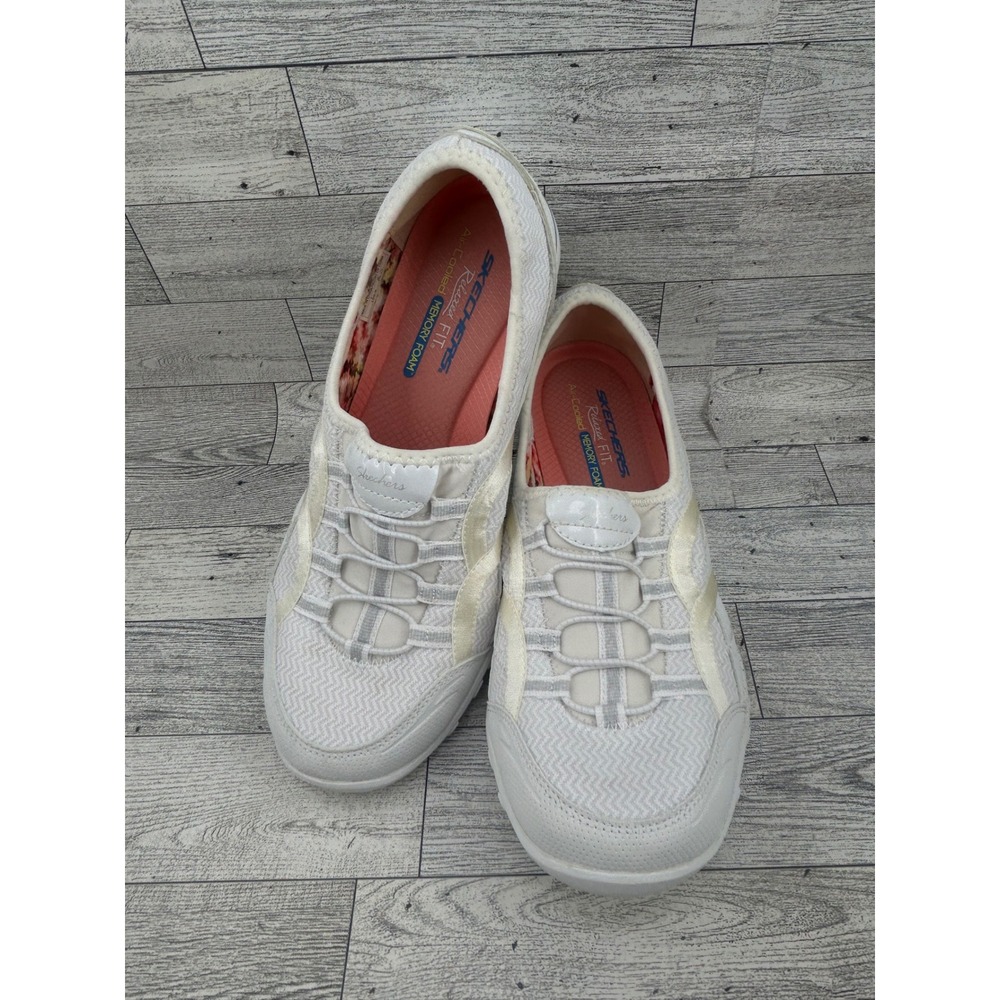 Skechers Relaxed Fit White Memory Foam Slip‎ On Sneakers Shoes Women Sz 10 23030
